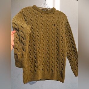 Ralph Lauren Khaki Cable Knit Crewneck Sweater